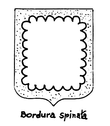 Image of the heraldic term: Bordura spinata